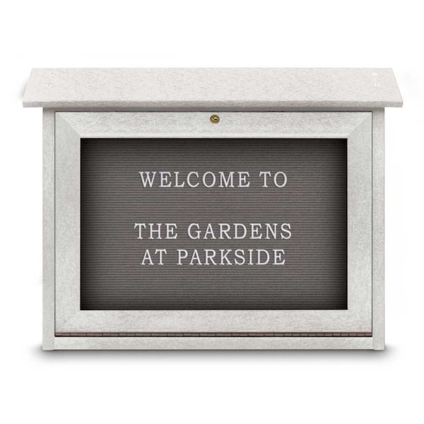 Outdoor Enclosed Combo Board, 48"x36", Black Frame/Grey & Rubber